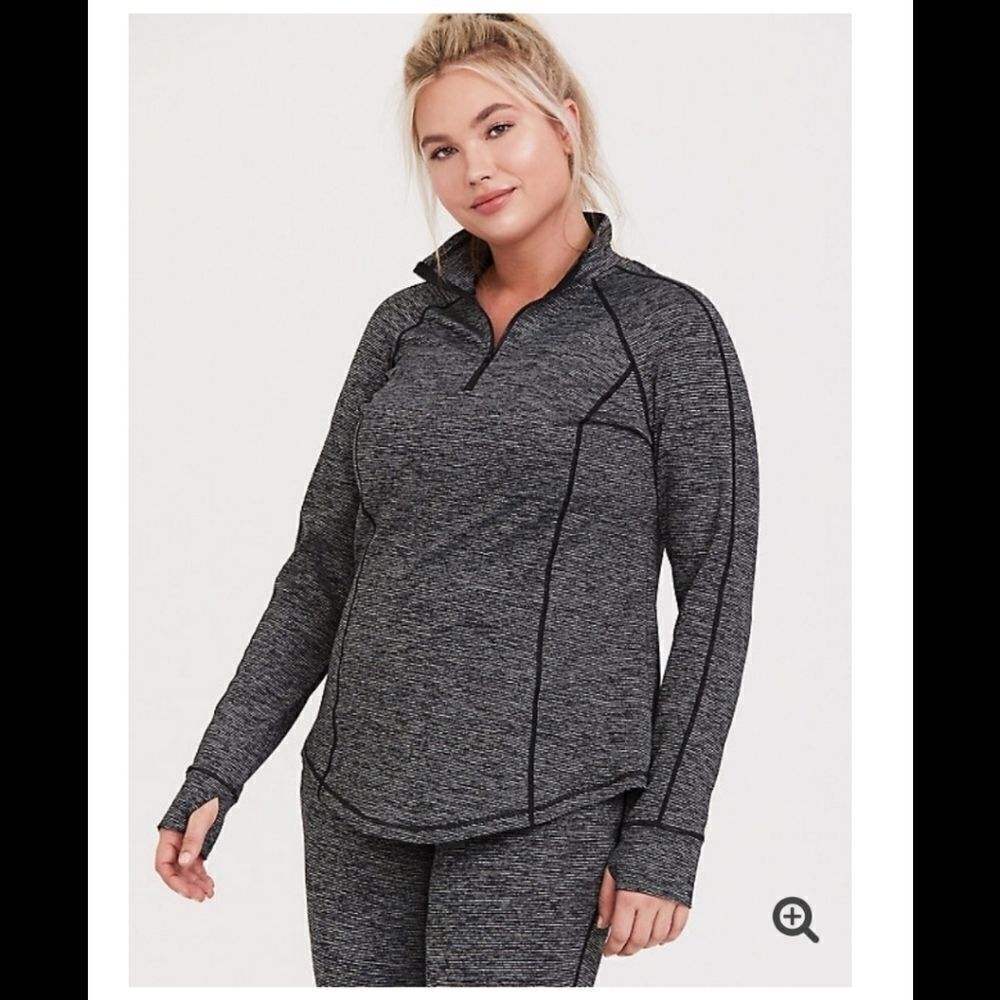 NWOT Torrid Grey Space Dye 1/2 Zip Pullover Sz 1